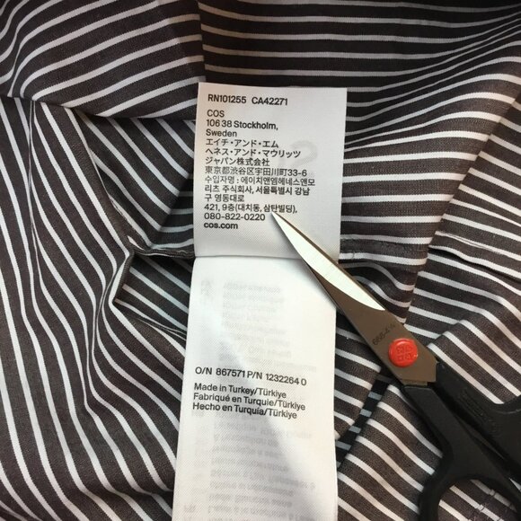 COS Striped Drawstring Midi Skirt Womens 44 - Picture 9 of 9